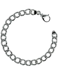 CleverEves 14Kt White Gold Round Curb 8.8mm Bracelet