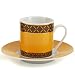 Kitchen & Housewares : Retro Yellow Espresso Cup & Saucer Demitasse set, Service for 6
