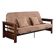 Athens Futon Frame and Serta Mattress Set - Espresso/ Sienna Microsuede (Full)