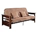 Athens Futon Frame and Serta Mattress Set - Espresso/ Sienna Microsuede (Full)