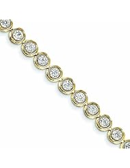 1.1 Carat 14K Gold Diamond Circle Link Bracelet