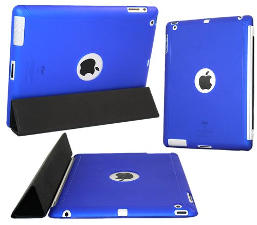 iTALKonline ProGel BLAU Mit Ausschnitt für Apple-Logo Rückseite Tough TPU Case / Skin für Apple iPad 2 (2011) 2nd generation iPad 3 "The New iPad Retina Display" (2012) 3rd Generation (Wi-Fi and Wi-Fi + 3G + 4G) 16GB 32GB 64GB works with GENUINE Apple iPa