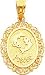 14K Gold Pisces Zodiac Oval Charm