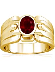 14K Yellow Gold Oval Cut Ruby Solitaire Ring