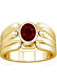 18K Yellow Gold Oval Cut Ruby Solitaire Ring