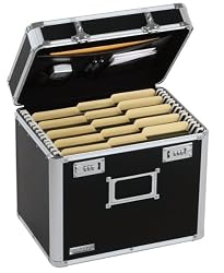 Vaultz Locking File Security Box, Letter Size, 13.5 x 10.5 Inches, Black (VZ01165)