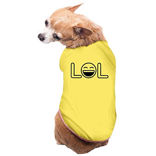 PuppyFasion Smiley Lol Laughter Lol Cute Pet Dog Vest Yellow