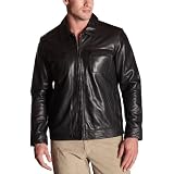 Perry Ellis Men's Leather Patch Pocket Jacket