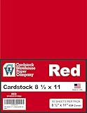 Red Cardstock 8 1/2" x 11" - 50 Pack from Cardstock Warehouse 65# Cover