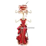 Victorian Jewelry Stand Berry 17.5 Inches Bustle Train Dress w/Hat