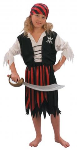 Childrens Toyshop  Toys : Medium Pirate Girl Costume
