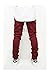 URBANJ MEN'S MAROON TWILL DISTRESSED SKINNY BIKER JEANS
