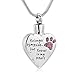 memorial jewelry No Longer by My Side,But Forever in My Heart Carved Locket Cremation Urn Necklace for Pet Dog Cats