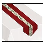 Christmas Holly Fabric Table Runner 12in. x 6ft. Pkg/1