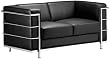 Zuo Fortress Collection Black Leather Love Seat