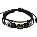 WILD-WIND (TM Christmas Unique Metal Button Ring Tube Multistrand Leather Adjustable Wrap Bracelet