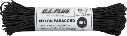550lb. Type III Paracord 100' Black