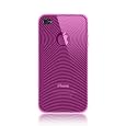 MiniSuit iPhone 4 TPU Skin Case compatible for iPhone 4G / 4th Generation 16GB / 32GB + MiniSuit LCD Cleaner keychain - Hot Pink Circle