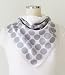Satin Two-Tone White/Silver Gray Dot Print - Silk Bandana 21