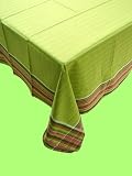 NAPPE CARREE 140x140 cm IBIZA VERT 100 % Coton, Jacquard fil teint