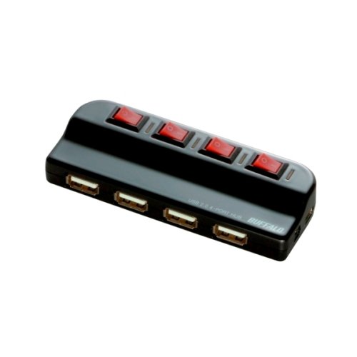 バッファローコクヨサプライ BUFFALO USB2.0Hub セルフ&バスパワー 4ポート 個別スイッチ付 ブラック BSH4A02BK