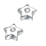 Childrens Silver Star & Diamond Studs