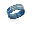 Ziovani Gasoline Slick Blue Color His Her Symbol Stainless Steel Ring