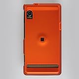 Premium Grade Rubberized Hard Crystal Snap-on Case for the Motorola Droid - Rubber Orange Color