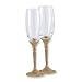 Gold-tone Pave Jeweled Glass Toasting Flutes