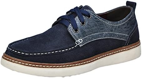 Serene Mens Fashion Formal Suede Ruched Lace Up Ankle High Rubber Sole Walking Work Board Business Shoes(6.5 D(M) US, Navy)