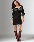 Luck Brand Jeans Dress, Sofi Embroidered Three Quarter Sleeve Peasant