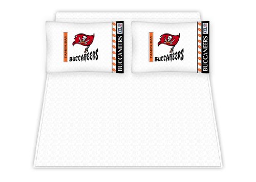 Best Quality Micro Fiber Sheet Set - Tampa Bay Buccaneers NFL /Color White Size Queen