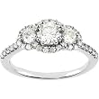 14K White Gold Diamond Engagement Ring - 1.00 Ct.