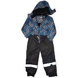 Outburst – Funktions-Ski-Overall Jungen, blau-kariert – 128blau