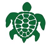 Classic Sea Turtle (Honu) Decal Sticker - Size:4.0 x 3.8 inches - Color:Kelly Green