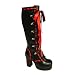 3 3/4 Inch Sexy Knee Boot Chunky Heel Ribbon Lace Up Pirate Costume Boots
