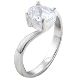 Pugster Size 8 Oval Cz Sterling Silver Jewelry Fashion Ring