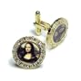 GOLD-Colored Men's Cuff Links. Mona Lisa DIAMOND like Cufflinks.