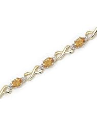 10kt Yellow Gold Oval Citrine and Diamond Bracelet