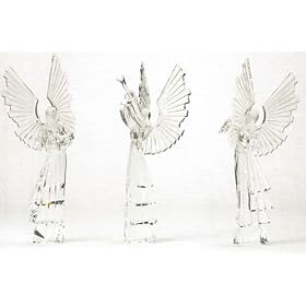 Set of 3 Acrylic Decor Angels Playing Musical Instruments Christmas Figures