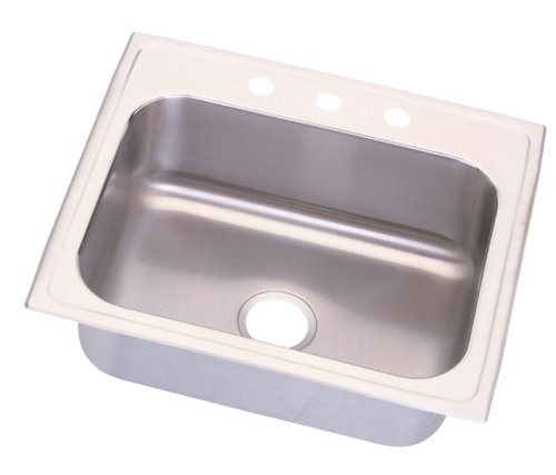 Elkay WLS2522D8DG4 Revere Waterford 25-by-22-by-8 Inch Single Bowl Stainless Steel Kitchen Sink