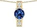 2.05 cts 925 Sterling Silver 14K Yellow Gold Plated Lab Created Round Sapphire Pendant