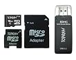 TOPRAM 16GB 16G microSD microSDHC Card Class 4 with SD Adapter and SDHC R3 reader