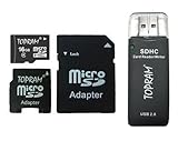 TOPRAM 16GB 16G microSD microSDHC Card Class 4 with SD Adapter and SDHC R3  ....