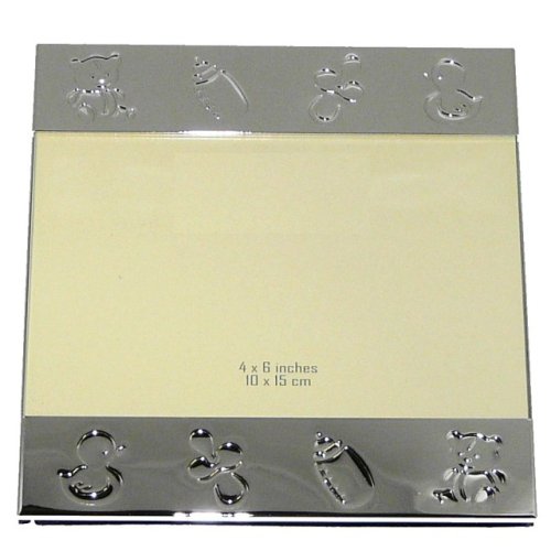 Shiny Silver Plated Baby Christening Picture Photo Frame Gift