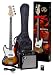 SX BG2K/LH/3TS Left Handed Bass Guitar Package w/Bass, Amp, Carry Bag, Instructional DVD and Strap