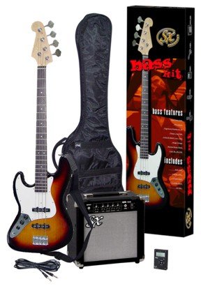 MusicalInstruments: SX BG2K/LH/3TS Left Handed Bass Guitar Package w/Bass, Amp, Carry Bag, Instructional DVD and Strap
