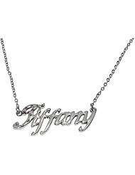 Name Necklaces Tiffany - Personalized Necklace White Gold Plated 18K, Belcher Chain, 2mm Thick