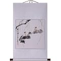 Chinese Farmer Wall Art Painting - White