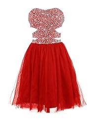 Strapless Sweetheart Knee Length Chiffon/Tulle Beaded Bandage Dress/Evening Dress/Bridesmaid Dress/Prom Dress/Party Dress 